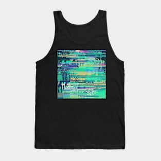 Blue Glitch Tank Top